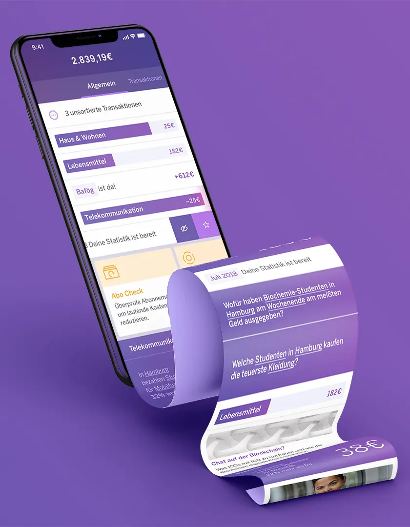 Ein Iphone X dass das App-Design des Projektes Comparize zeigt.