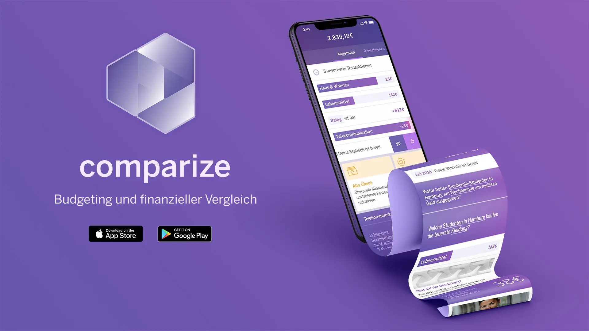 Das Tietelbild zum App-Konzept Comparize.
