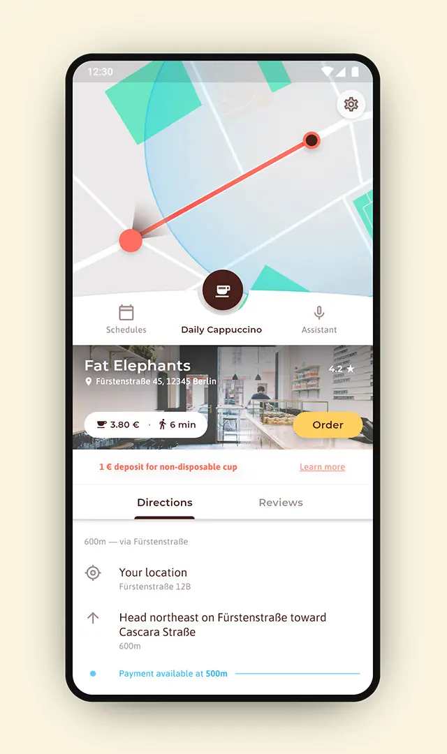 App Mock-Up recommendation detail