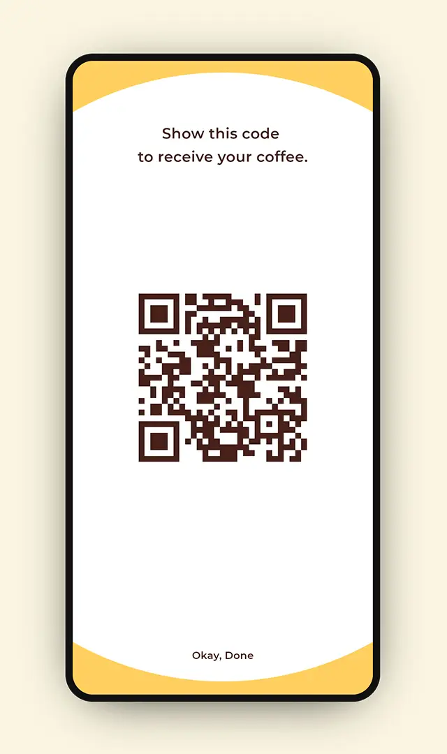 App Mock-Up pickup qr-code