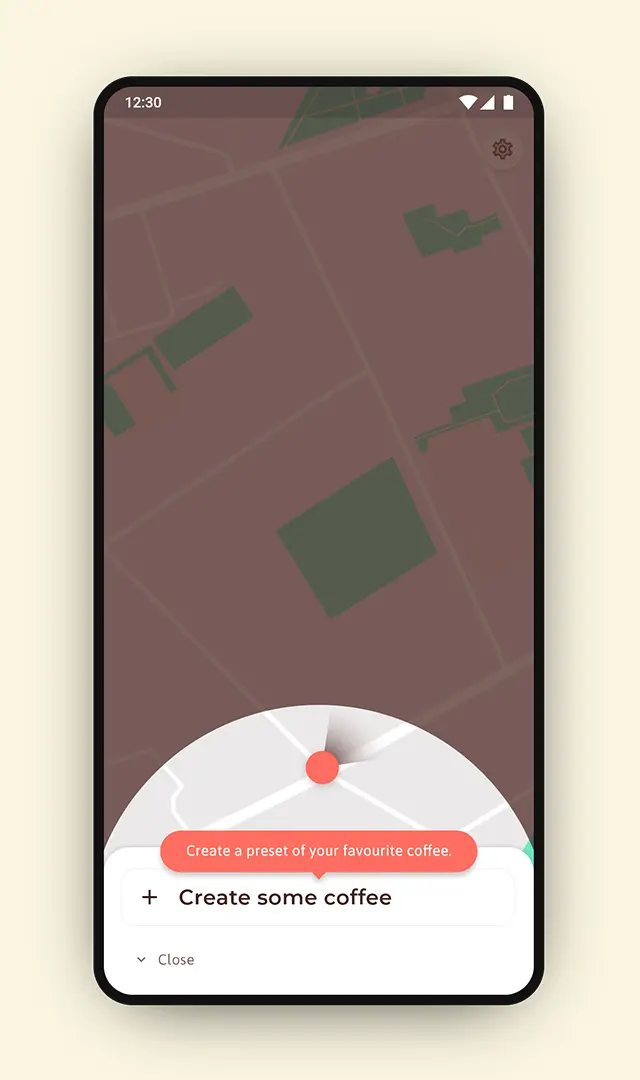App Mock-Up empty homescreen.