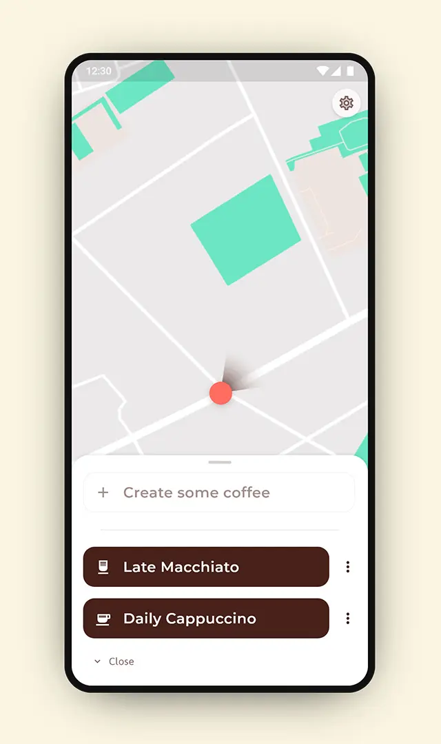 App Mock-Up homescreen with two presets.